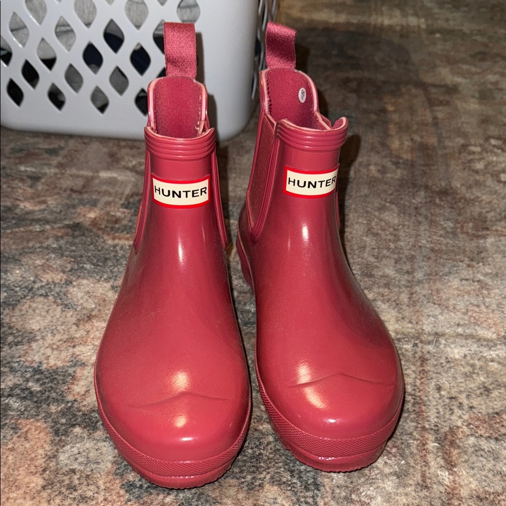 Hot pink hunter short boots size 8 glenmore rose